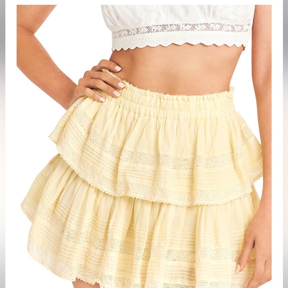 Loveshack Fancy Ruffle Mini Skirt in gilded yellow
